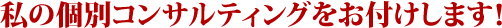 私の個別コンサルティングをお付けします！